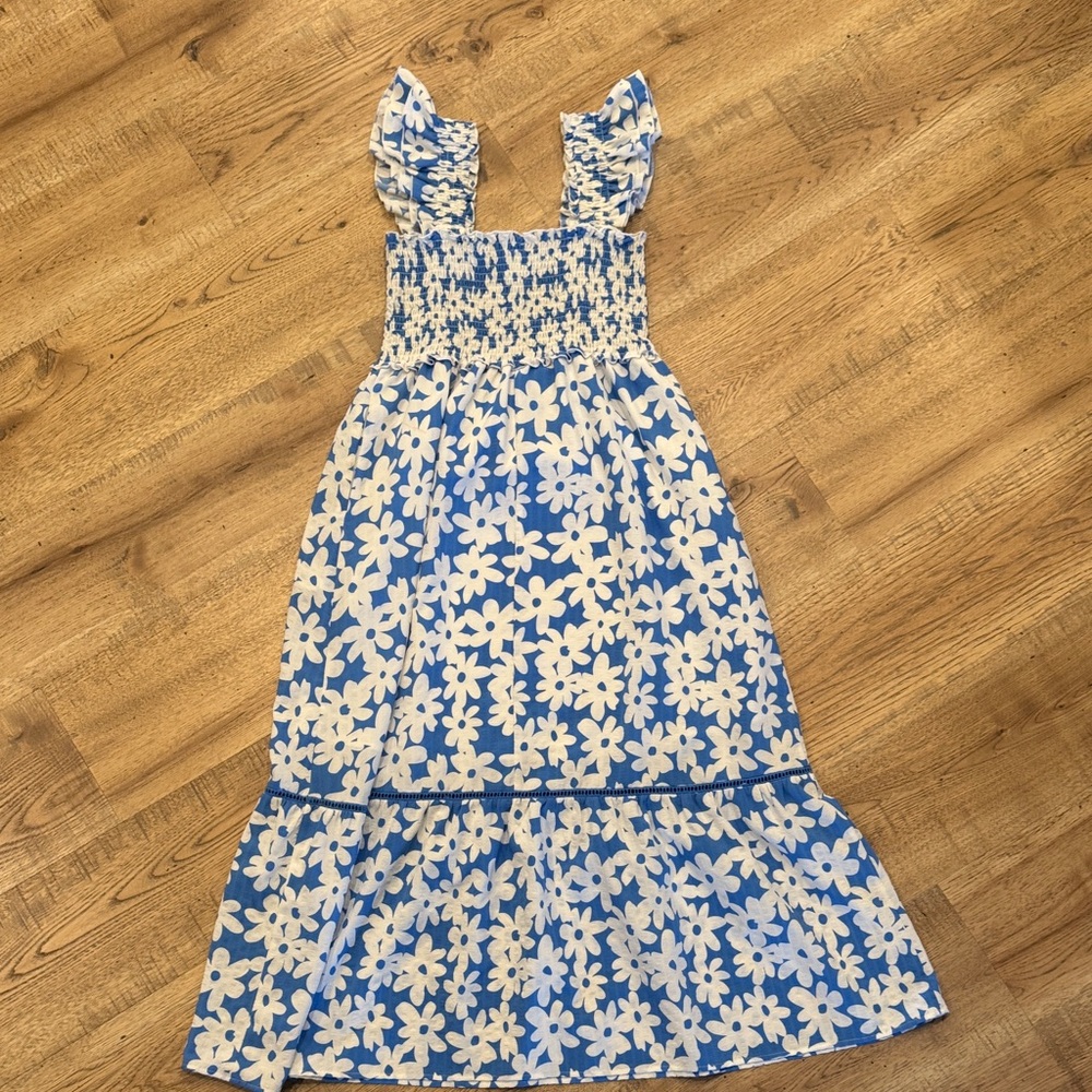 THML Blue and White Floral Maxi Dress